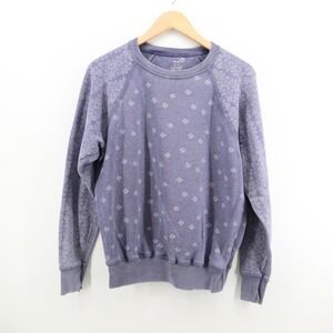 Aerie Sweatshirt Womens‎ XS Purple Floral Raglan Sleeve Boho Modern Good